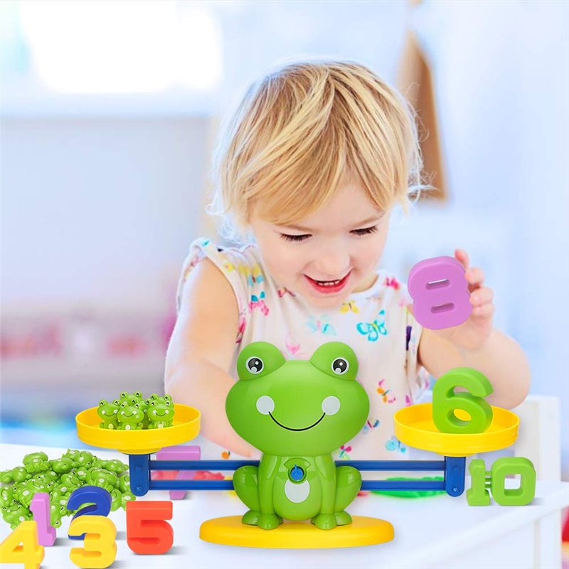 Image secondaire de Jouet Mathématique Montessori, Apprentissage Math de Balance Jeu Grenouille Bloc et Cartes de Numérique, Jouets Éducatifs Cadeau