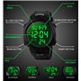 Large Poignet Militaire avec rétro-éclairage LED pour Homme