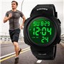 VDSOW Montre de Sport étanche avec Alarme/Chronomètre, Large Poignet Militaire avec rétro-éclairage LED pour Homme