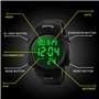 RSVOM Montres Militaire numériques de Sport étanche 5 ATM, avec Alarme/chronomètre Noir Grand Visage en Cours d'exécution avec r