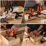 JORGENSEN Jeu de 2 Mini Serre-Joints et 4 Pinces à Ressort avec Ouverture de 25, 50mm, Serre-Joint à une Main de Libération Rapi