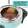 Nostalgia FPS6AQ Casserole à fondue électrique de 6 tasses avec contrôle de température réglable, 8 fourchettes à code couleur, 