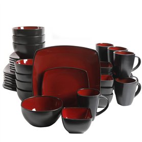 Gibson Soho Lounge Service de table carré 40 pièces – Rouge