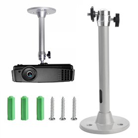 JUNMEIDO Support Plafond Videoprojecteur en Alliage d'Aluminium 21.5cm Support Retroprojecteur Rotation à 360°Anti-tremblement S