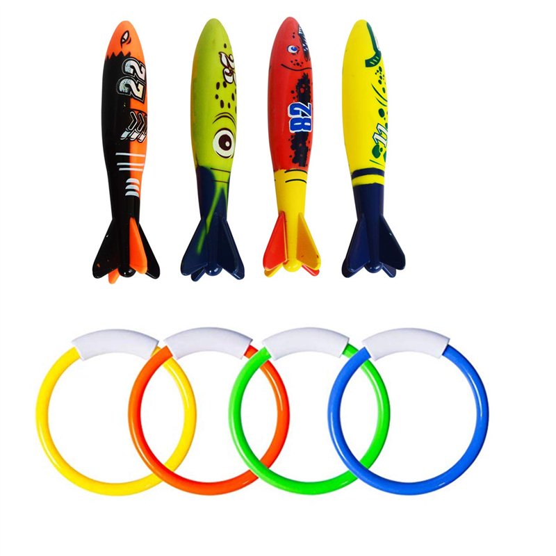 TOPWAYS®Underwater Pool Diving Rings Sticks, La plongée sous-Marine Piscine Sonne des bâtons Jouet de torpille de plongée pour L