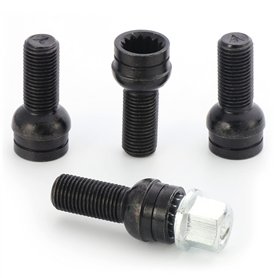 DOUDOU 4 x Boulon de Roue en Acier(M14 * 1.5 MM) Écrou de Roue Écrou de Cadenas Boulon de Protection de Roue