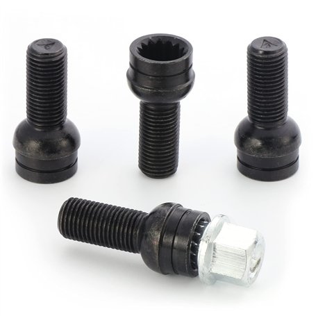 DOUDOU 4 x Boulon de Roue en Acier(M14 * 1.5 MM) Écrou de Roue Écrou de Cadenas Boulon de Protection de Roue