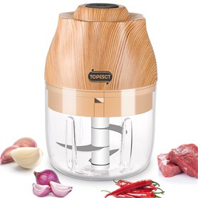Mini robot de cuisine électrique TOPESCT - Moulin à ail portable - Petit hachoir alimentaire sans fil avec chargement USB - Pour