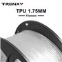 Filament pour imprimante 3D flexible en TPU 1,75 mm Couleur claire naturelle, Précision +/- 0,05 mm, Poids net 1 kg (Transparent