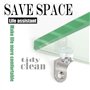 CHSEROK 20 Pièces Support Etagere Verre, Alliage de Zinc Support Tablette Verre, Angle de Support D'étagère, Avec Ventouse Anti-