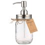 Plomkeest Distributeur de savon Mason Jar en verre transparent avec pompe en acier inoxydable pour salle de bain