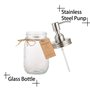 Plomkeest Distributeur de savon Mason Jar en verre transparent avec pompe en acier inoxydable pour salle de bain, cuisine, décor