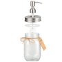 Plomkeest Distributeur de savon Mason Jar en verre transparent avec pompe en acier inoxydable pour salle de bain, cuisine, décor