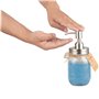 Plomkeest Distributeur de savon Mason Jar en verre transparent avec pompe en acier inoxydable pour salle de bain, cuisine, décor
