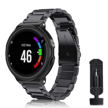 FINTIE Bracelet Compatible avec Garmin Forerunner 235/220 / 230/620 / 630 / 735XT Watch - Bracelet de Montre en Acier Inoxydable