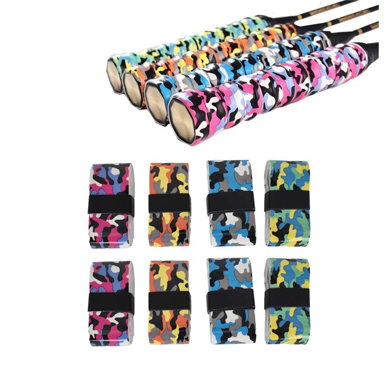 Jicyor Bande Grip Raquette, 12pcs Antidérapant Auto-adhésif Remplacement Surgrip Grip Raquette Squash pour Tennis Pêche Badminto
