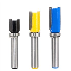 Saipor - Lot de 3 fraises à affleurer avec tige de 8 mm - Fraises à rainurer pour bois - Routeur - Fraise à copier - Outils de f