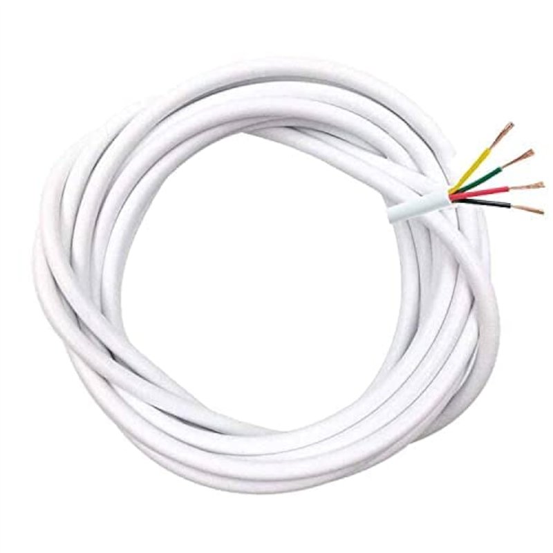 BlueXP 5M Câble en Cuivre de 4 Conducteurs Couronne de Câble Blanc Rond pour Ligne de Contrôle de Signal ou Ligne D'alimentation
