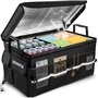 ZOVHYYA Organisateur de Coffre Voiture 68L Grande Taille Boite de Rangement Voiture Étanche Portable Pliable Isolant avec 2 Poig