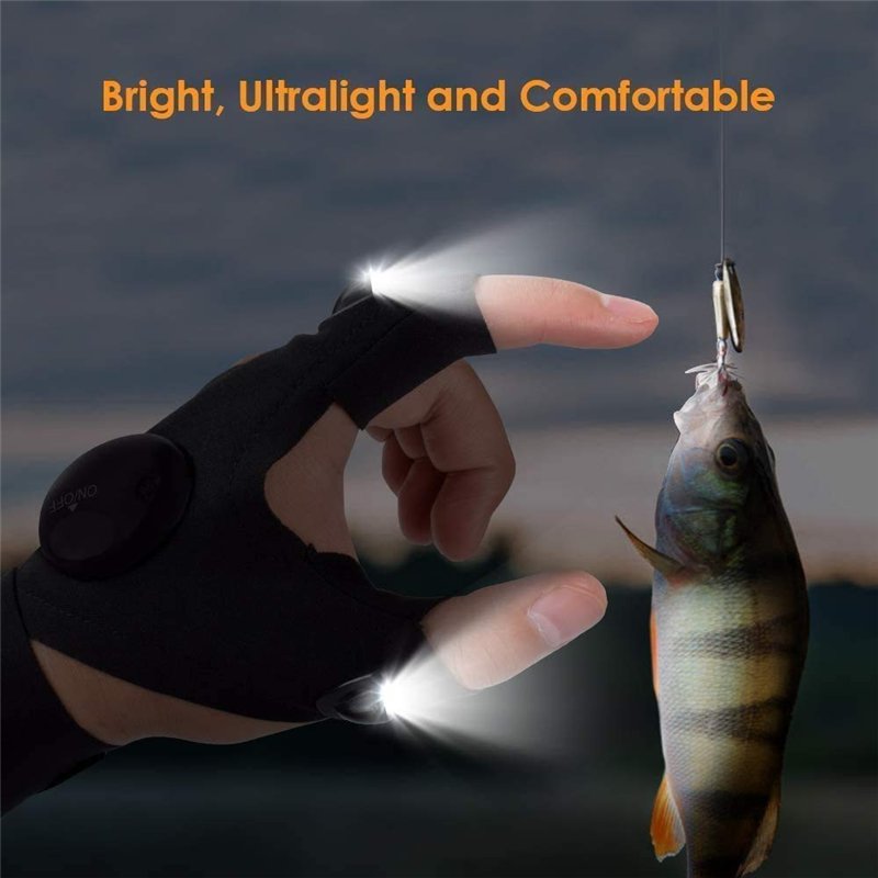 Image secondaire de Bestlsy 2 gants de poche LED pour l'extérieur, le travail avec lumière les endroits sombres, la pêche, camping et randonnée outi