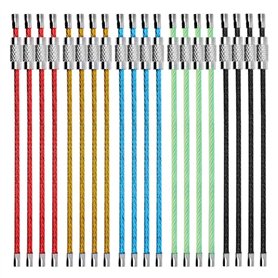 Porte-clés en Fil Acier Inoxydable Chaînes Anneau de clé de Câble Enduit de Nylon Coloré Porte-clés pour Bagages de Randonnée Ta