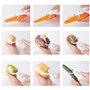 min Éplucheur électrique Éplucheur de légumes Orbital avec Lames multifonctionnelles en Acier Inoxydable Éplucheur de Julienne R