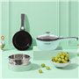 Audecook Petite Poêle électrique avec Cuiseur Vapeur (S(Vert prairie/Avec Cuisson à la vapeur))