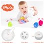 24 Pcs Squeaker Plastique Grelot pour Hochet Bébé Hochet Boîte Blanc Jouets Couineurs en Plastique Transparent pour Bricolage Po