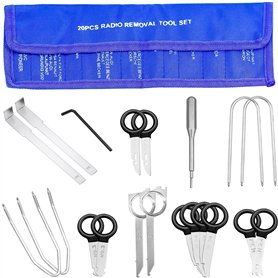 ALFFREUDE 20 pcs Kit Demontage Autoradio Outil de Démontage Voiture Autoradio Outil de Suppression de Radio avec Sac de Rangemen
