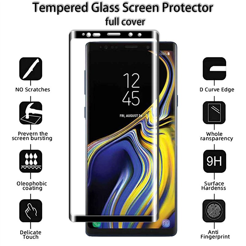Image secondaire de Vuciya [Lot de 2] Verre Trempé pour Samsung Galaxy Note 9，3D Couverture Complète Glass écran Protecteur,Dureté 9H, Anti Rayures,