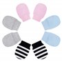 4 Paires de Bébé Gants Doux Ajustable Anti-Rayures Moufle Naissance pour Garçon Filles 0-6 Mois