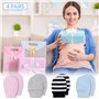 4 Paires de Bébé Gants Doux Ajustable Anti-Rayures Moufle Naissance pour Garçon Filles 0-6 Mois