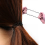 16 PCS Elastique à cheveux Elastique cheveux spirale Bandeaux de queue de cheval Accessoire de Coiffeur, Noir 8 pièces/Transpare