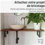 Natural Goods Berlin 2x Console Murale RECTANGLE | Support de lavabo stable | Montage mural facile | Support d'étagère en métal 