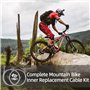 Cable de Frein Vélo, Universel Cable Vitesse VTT avec Embouts à sertir et Donuts, 2 Set Câble Frein Velo 2m et Câble de Vitesse 