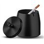 Cendrier Cigare Metal avec Couvercle Grand Ashtray Exterieur Interieur