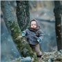 Enfants Moufle d'hiver Chauds, Bebe Gants Tricotés à Rayures Extensibles Magiques Mitaines pour Fille Garçons Unisex, Enfants 1-
