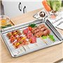 CHICIEVE Plaque de cuisson avec grille de refroidissement amovible en acier inoxydable pour barbecue (poêle + 1 support) (36 x 2