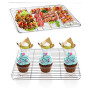 CHICIEVE Plaque de cuisson avec grille de refroidissement amovible en acier inoxydable pour barbecue (poêle + 1 support) (36 x 2