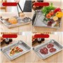CHICIEVE Plaque de cuisson avec grille de refroidissement amovible en acier inoxydable pour barbecue (poêle + 1 support) (36 x 2