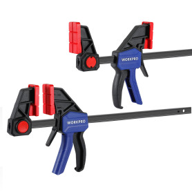 WORKPRO Jeu de Serre-joints Rapide 2 Pièces en Acier et Nylon Renforcé pour une Fixation Précise
