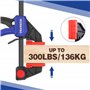 WORKPRO Jeu de Serre-joints Rapide 2 Pièces en Acier et Nylon Renforcé pour une Fixation Précise, Largeur de Serrage 305 mm, For