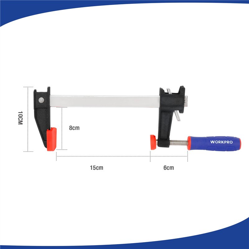 Image secondaire de WORKPRO Jeu de Serre-joint Métallique à Libération Rapide pour une Fixation Fiable 2 Pièces, Force de Serrage Maximale de 272 kg