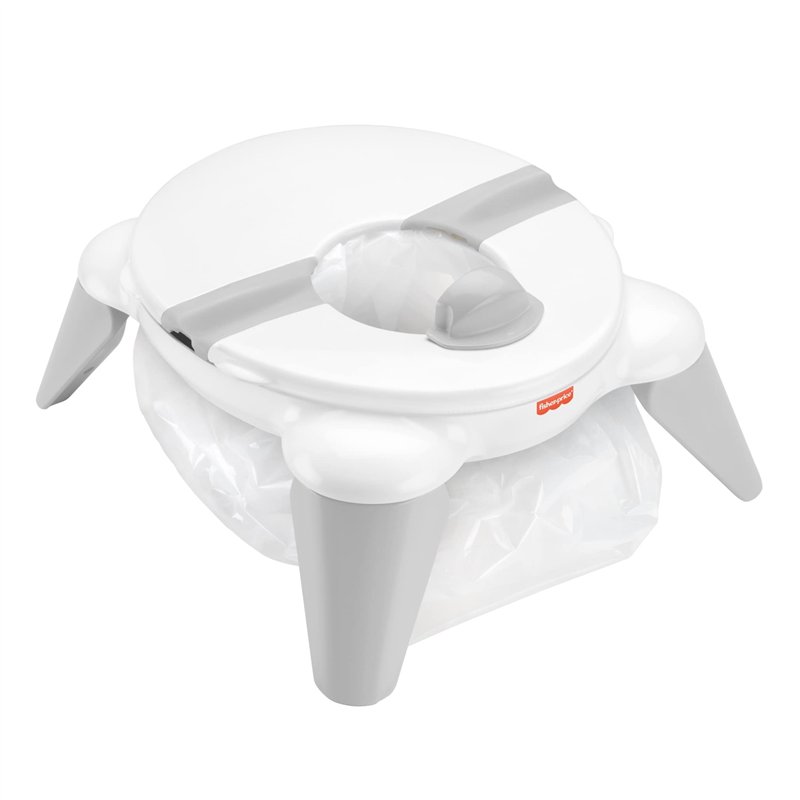 Fisher-Price Pot 2-en-1 de voyage, pot bébé d’apprentissage de la propreté avec cuvette amovible qui sert de réducteur de toilet