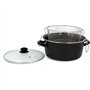 Friteuse - MENASTYL - 3645580 - En acier émaillé - Noir - 26 cm - Avec couvercle et panier - Tous feux dont induction