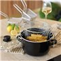Friteuse - MENASTYL - 3645580 - En acier émaillé - Noir - 26 cm - Avec couvercle et panier - Tous feux dont induction