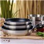 Batterie de cuisine - Induction - MENASTYL - 7930018 - Inox - 6 pieces - Poignée amovible - Gris