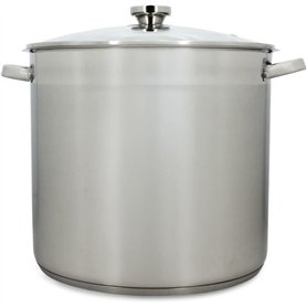 Marmite avec couvercle - MENASTYL - 4615451 - En acier inoxydable - 17 litres - 32 cm - Tous feux dont induction