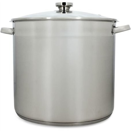 Marmite avec couvercle - MENASTYL - 4615451 - En acier inoxydable - 17 litres - 32 cm - Tous feux dont induction