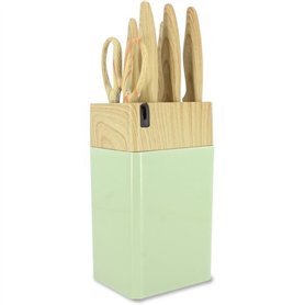 Bloc de couteaux 6 pieces - MENASTYL - 5041060 - Lame céramique - En polypropylene - Céladon